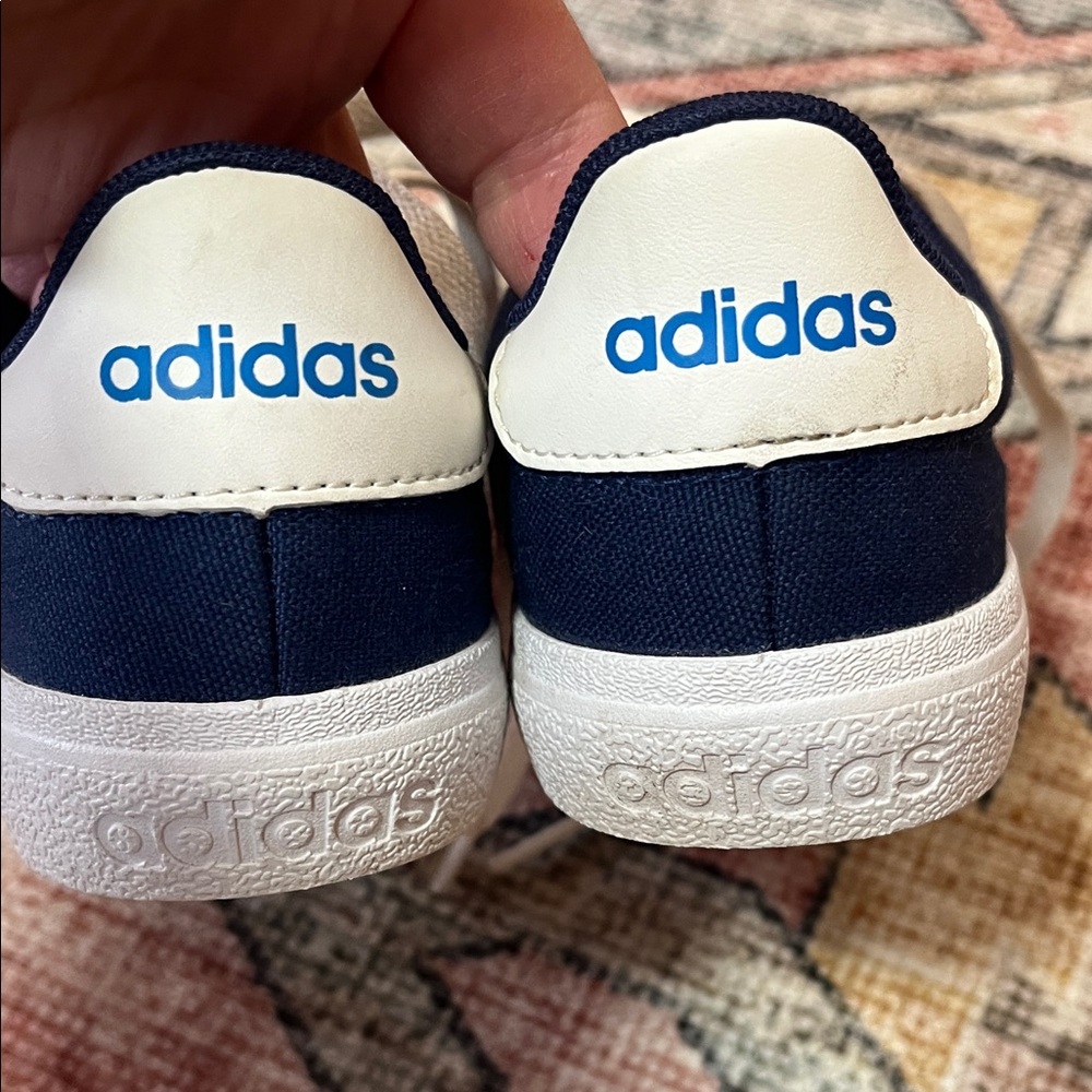 adidas Kids Navy and White Low-Top Sneakers - Picture 3 of 5